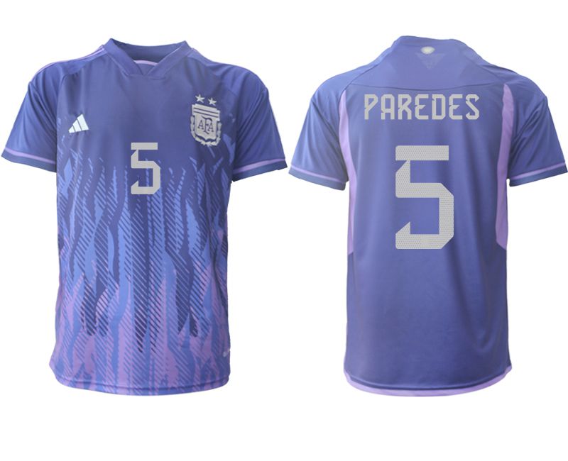 Men 2022 World Cup National Team Argentina away aaa version purple #5 Soccer Jersey